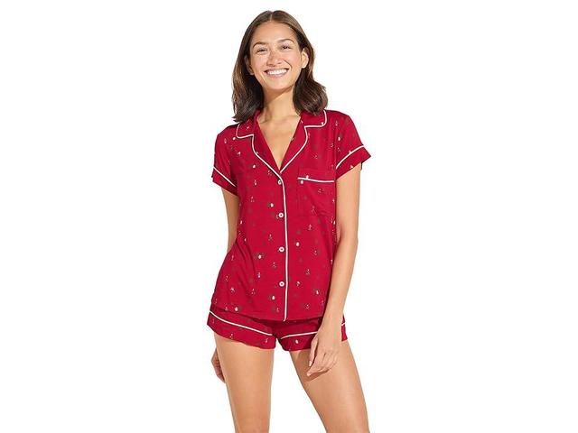 Eberjey Gisele Printed Shortie Pj Set (Apres Ski Haute /Ivory) Women's Pajama Sets Product Image