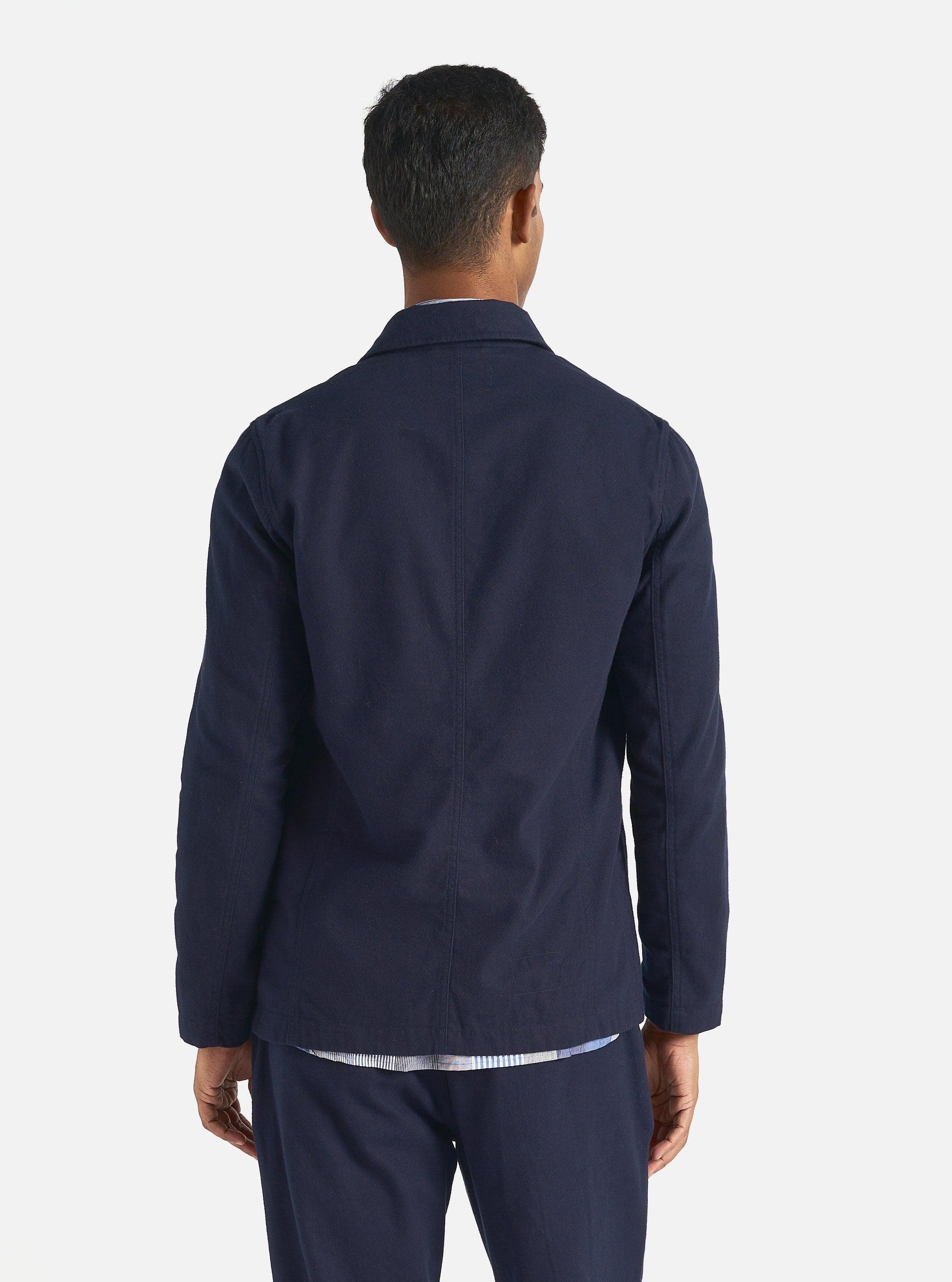 Universal Works Bakers Jacket in Navy Brushed Moleskin Product Image