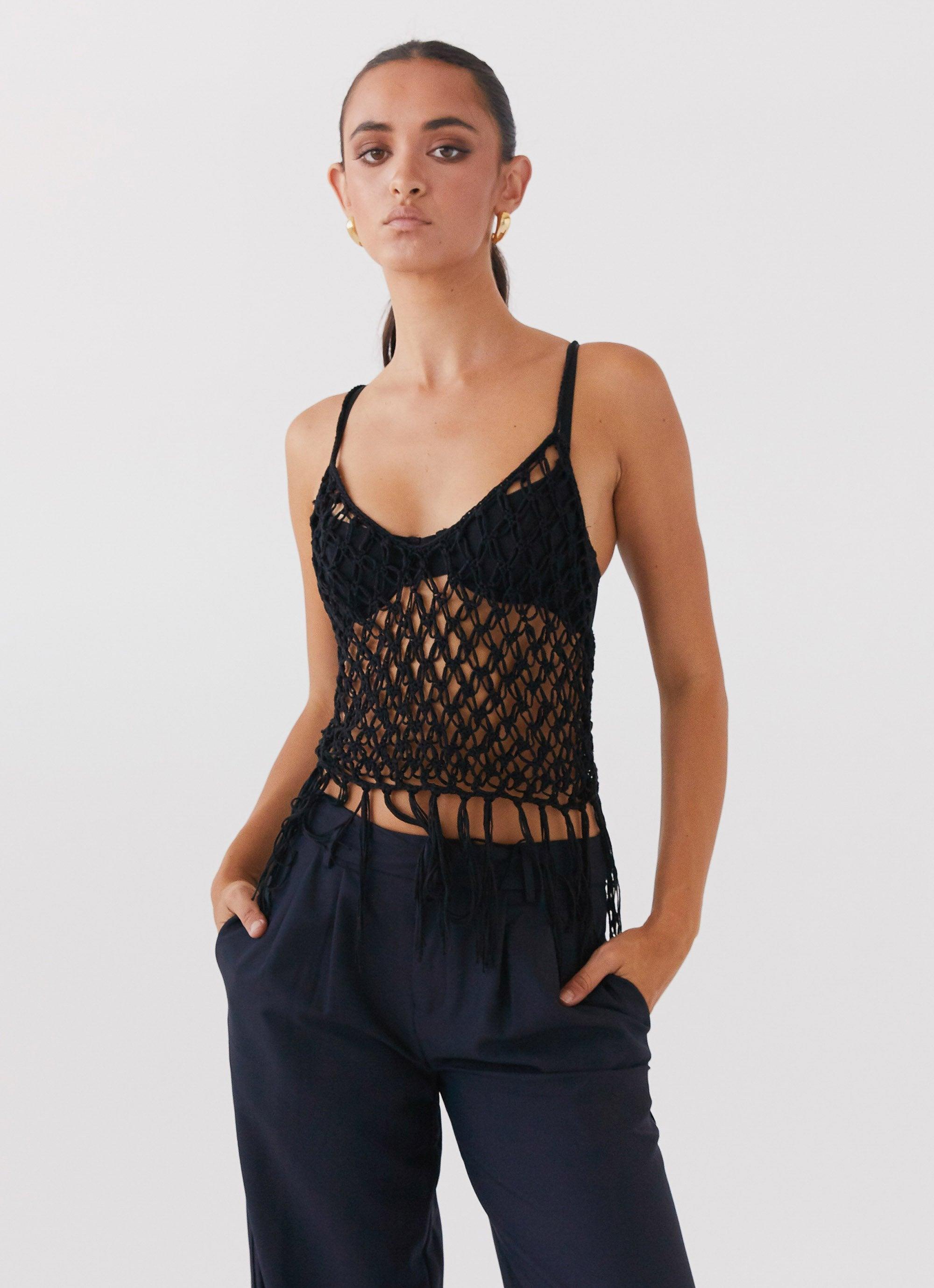 Metro Wilds Net Top - Black Product Image