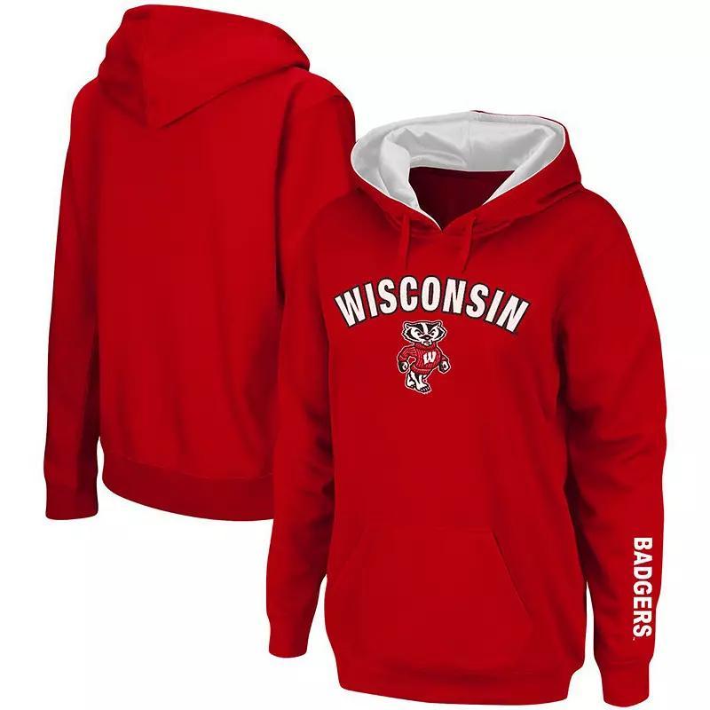 Womens Wisconsin Badgers Arch & Logo 1 Pullover Hoodie Product Image