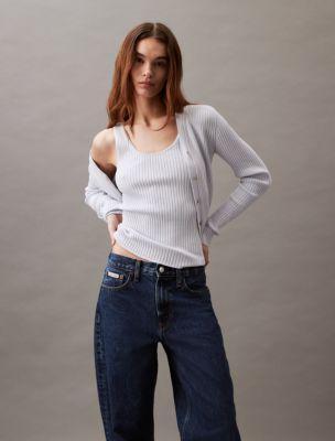 Smooth Cotton Rib Sweater Tank Top Product Image