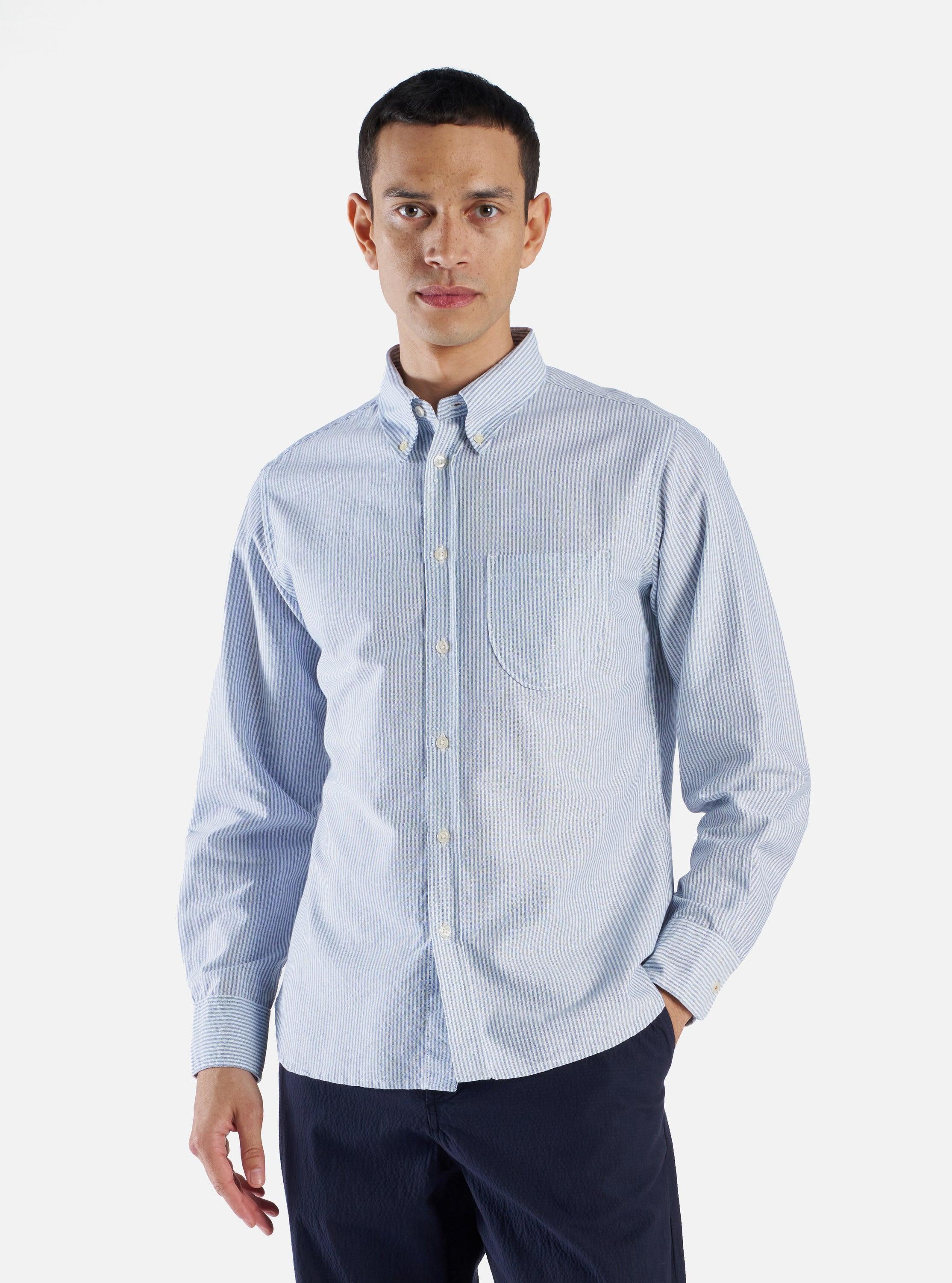 Universal Works Daybrook Shirt in Blue Oxford Stripe Product Image