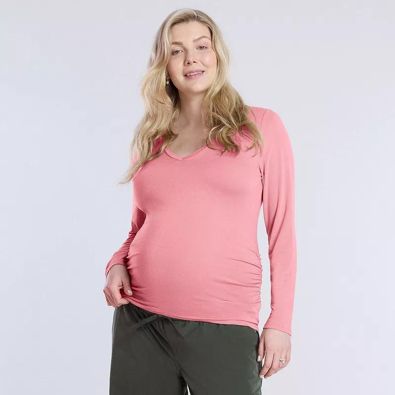 Maternity Motherhood Side Ruched Tee, Womens Product Image