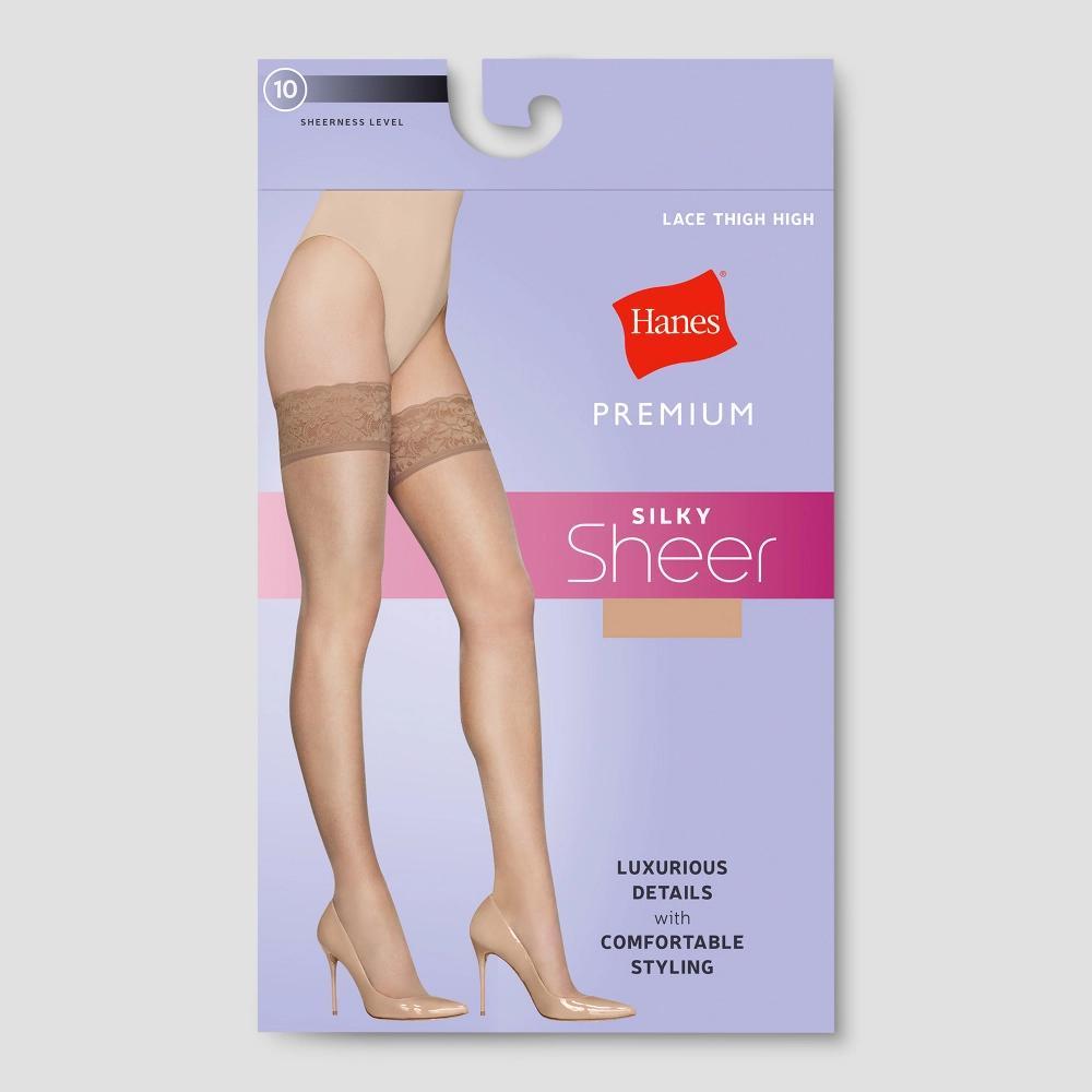 Hanes Premium Womens Sheer Thigh Highs - Nude XL Product Image