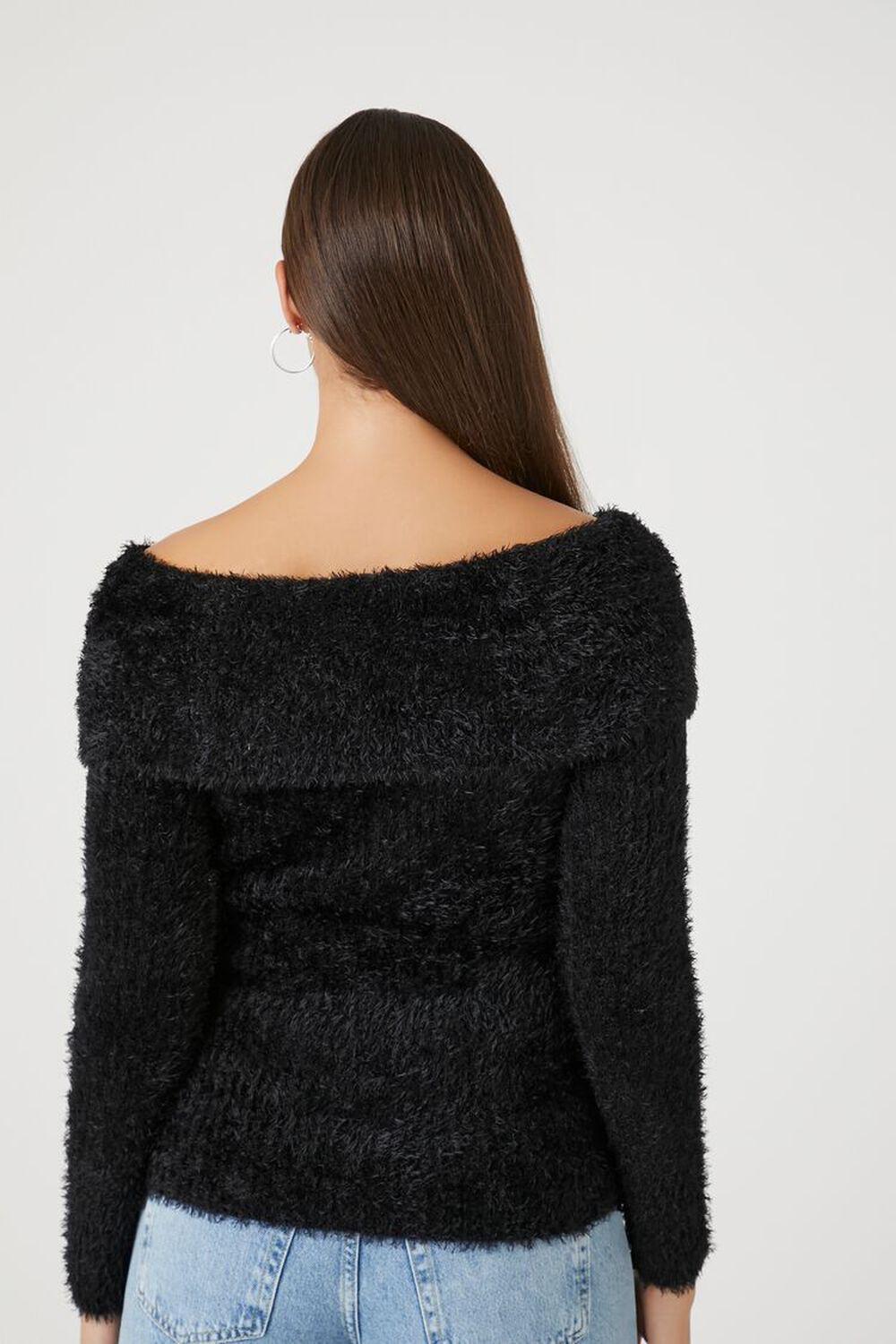 Fuzzy Knit Off-the-Shoulder Sweater | Forever 21 Product Image