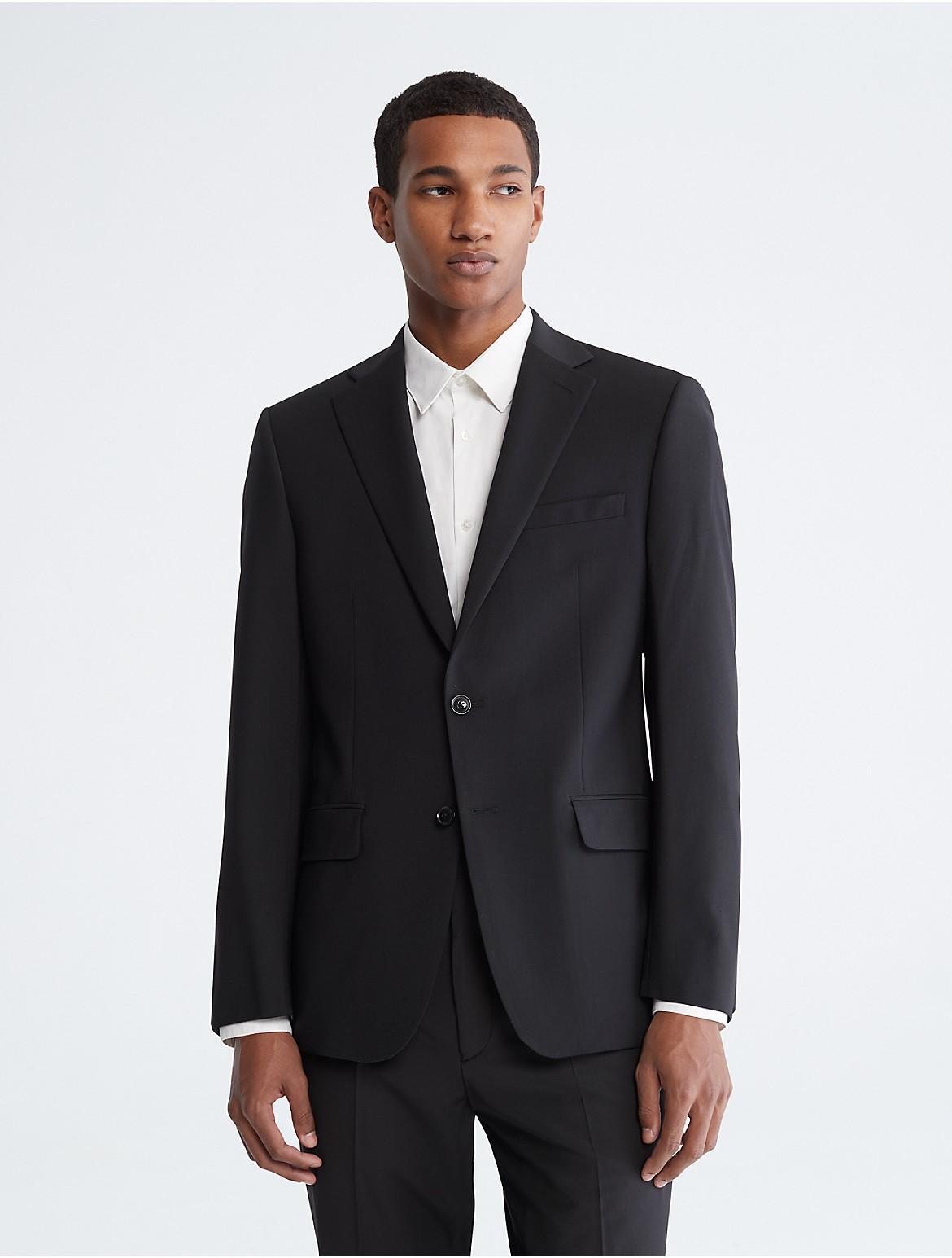 Calvin Klein Mens Slim Fit Black Suit Jacket - Black - 40 long Product Image