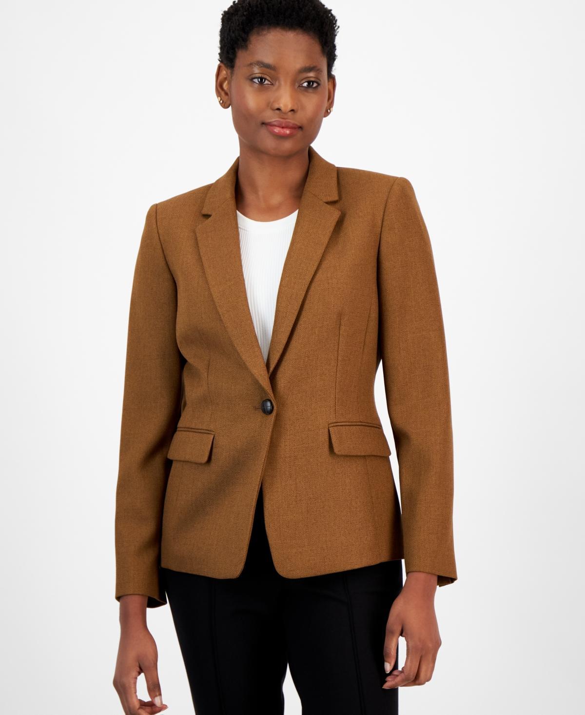 Tahari Asl Womens Single-Button Notched-Lapel Blazer Product Image