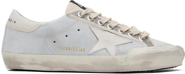 GOLDEN GOOSE Gray & White Super-star Suede Sneakers In Grey Product Image