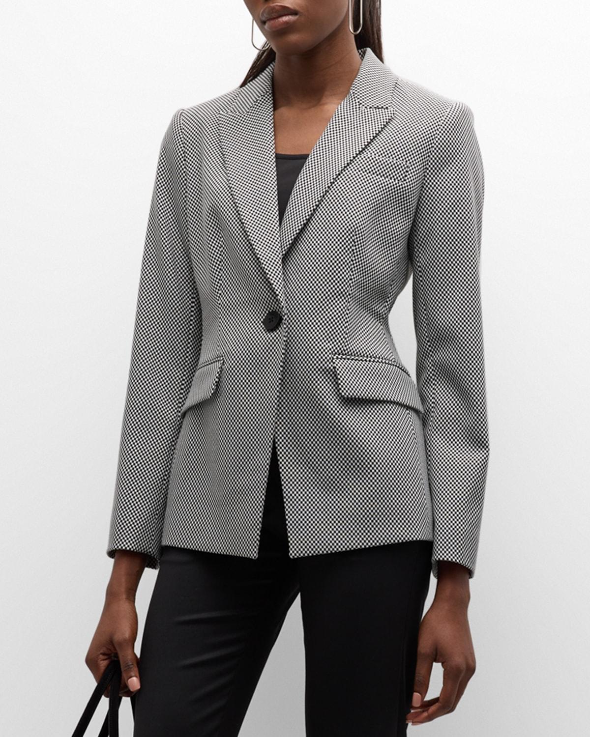 The Ashton Check-Print Single-Button Blazer Product Image