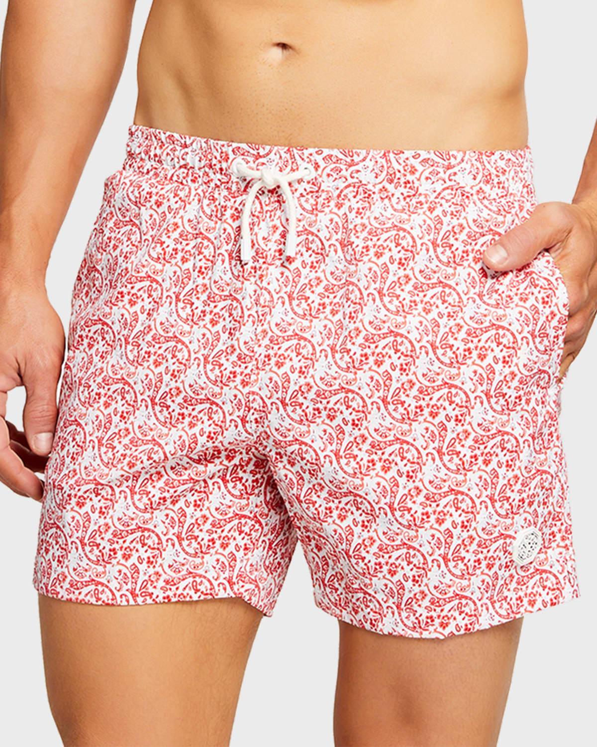 Mens Paisley-Print Swim Trunks Product Image