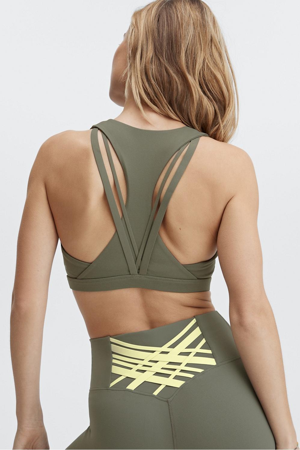 Fabletics Kessler Medium Impact Sports Bra Womens green plus Size 4X Product Image