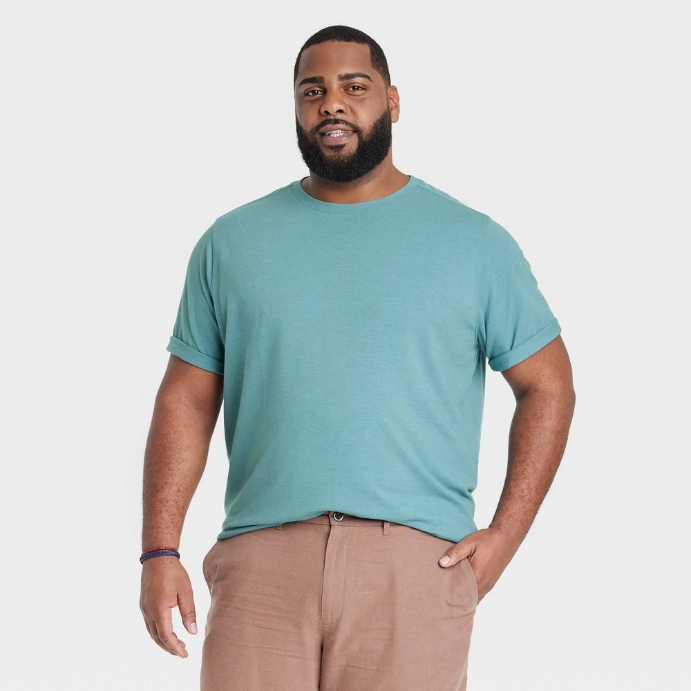 Mens Big & Tall Regular Fit Pique T-Shirt - Goodfellow & Co Blue 3XL Product Image