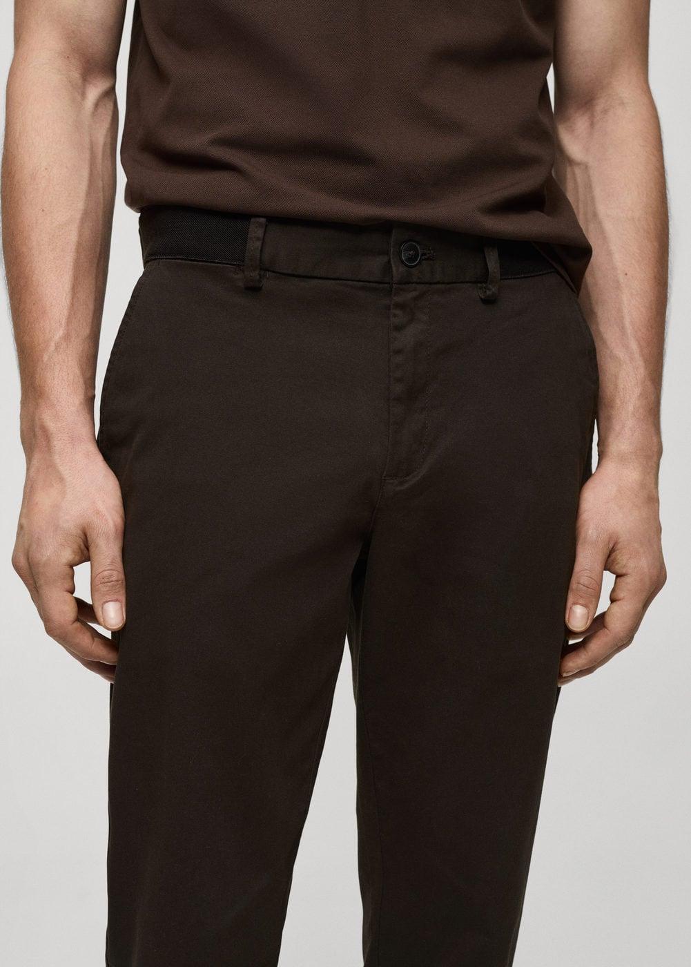 MANGO MAN - Cotton tapered crop pants medium brownMen Product Image