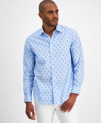 Men's Urik Regular-Fit Stretch Geo Foulard Button-Down Shirt, Created for Macy's  Product Image