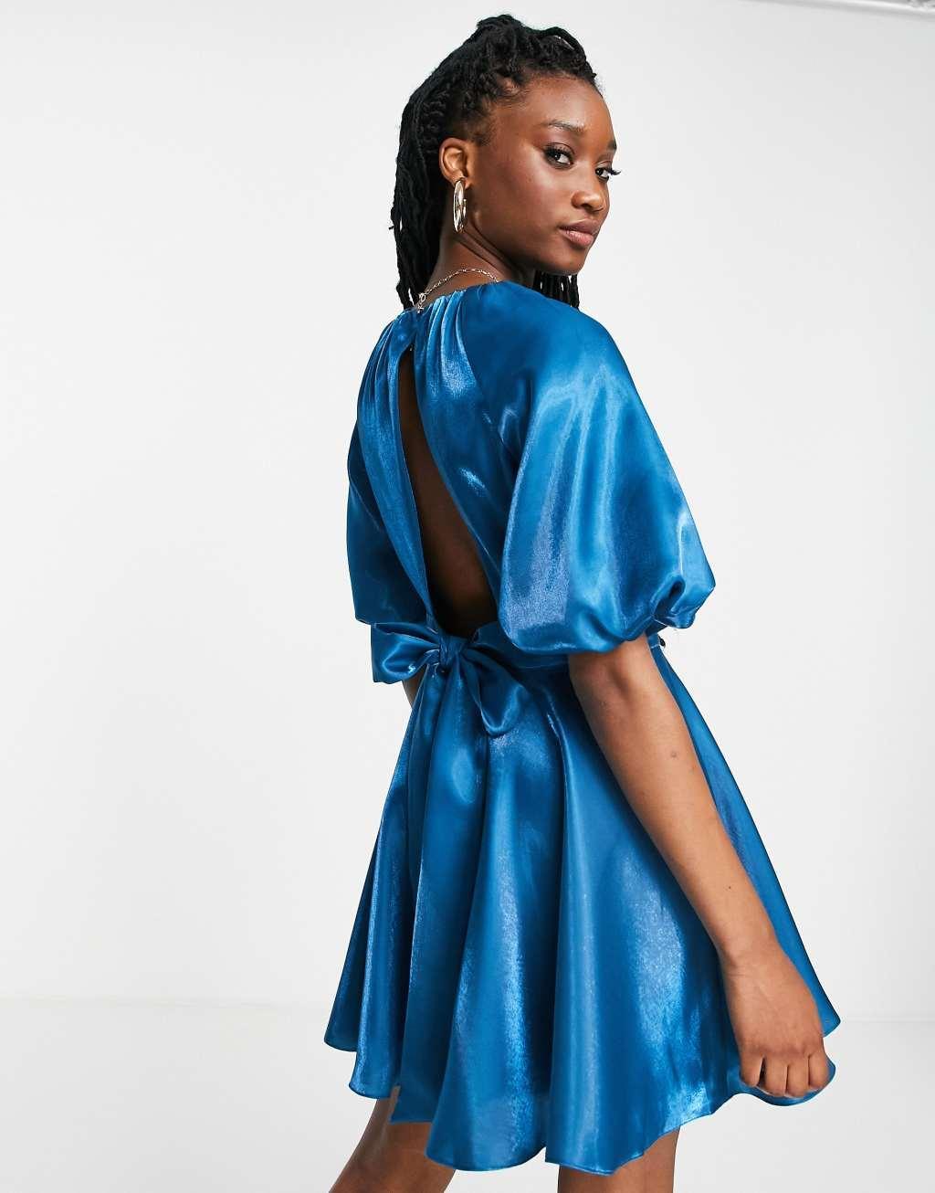 Ever New bow back satin mini dress Product Image