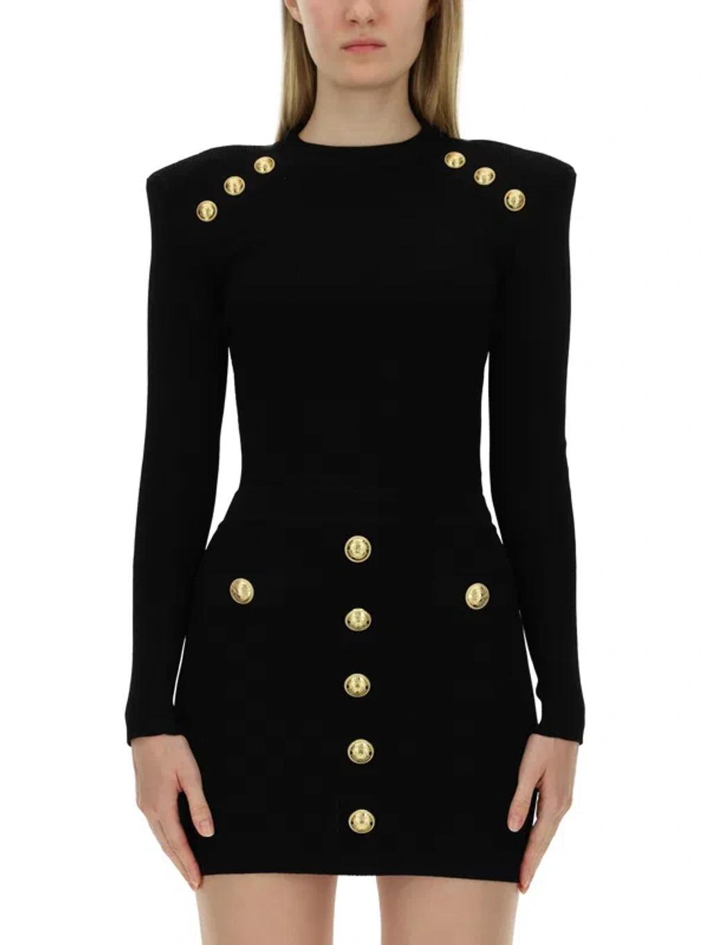 BALMAIN Jersey With Iconic Buttons In Black Product Image