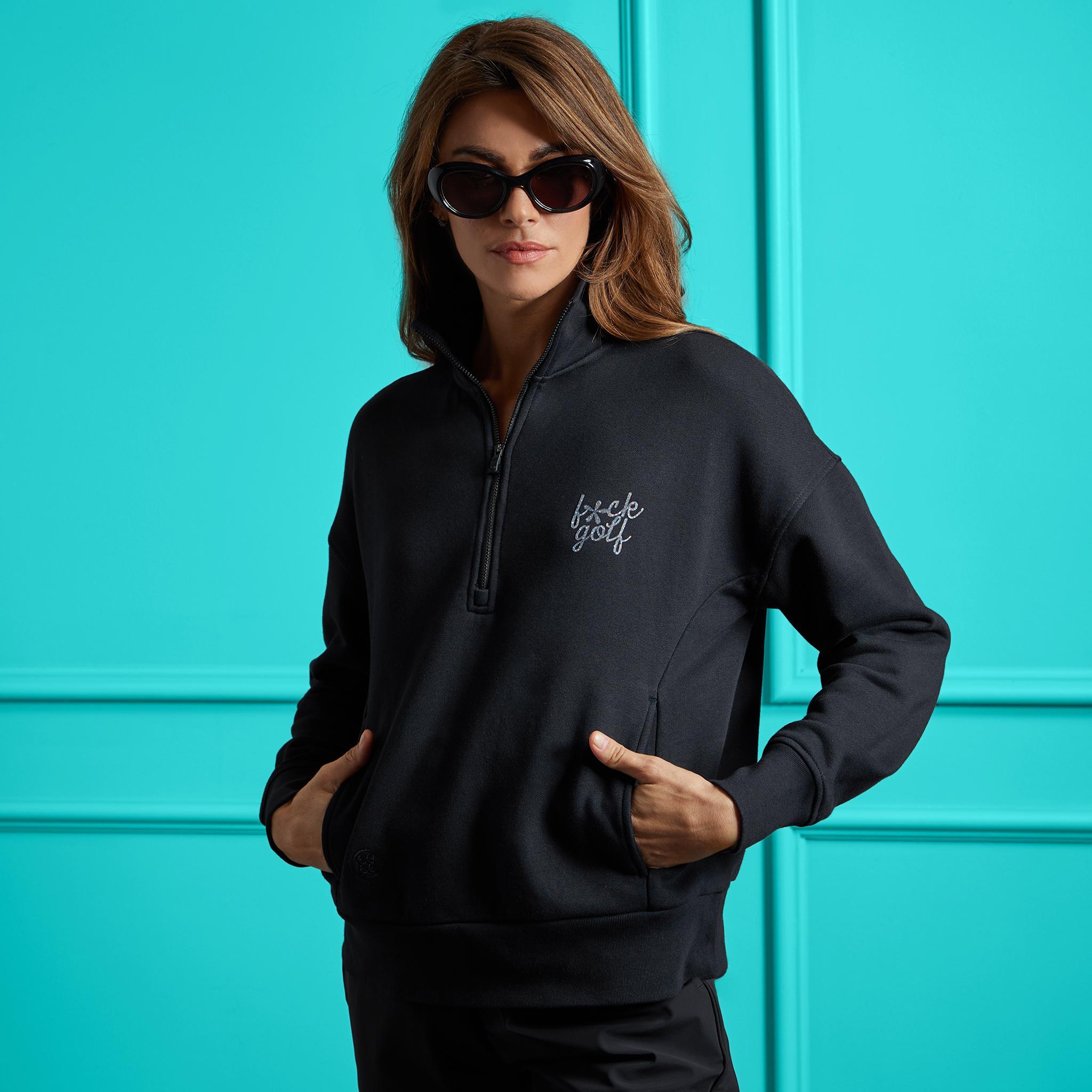 F*CK GOLF FRENCH TERRY QUARTER ZIP BOXY PULLOVER Product Image