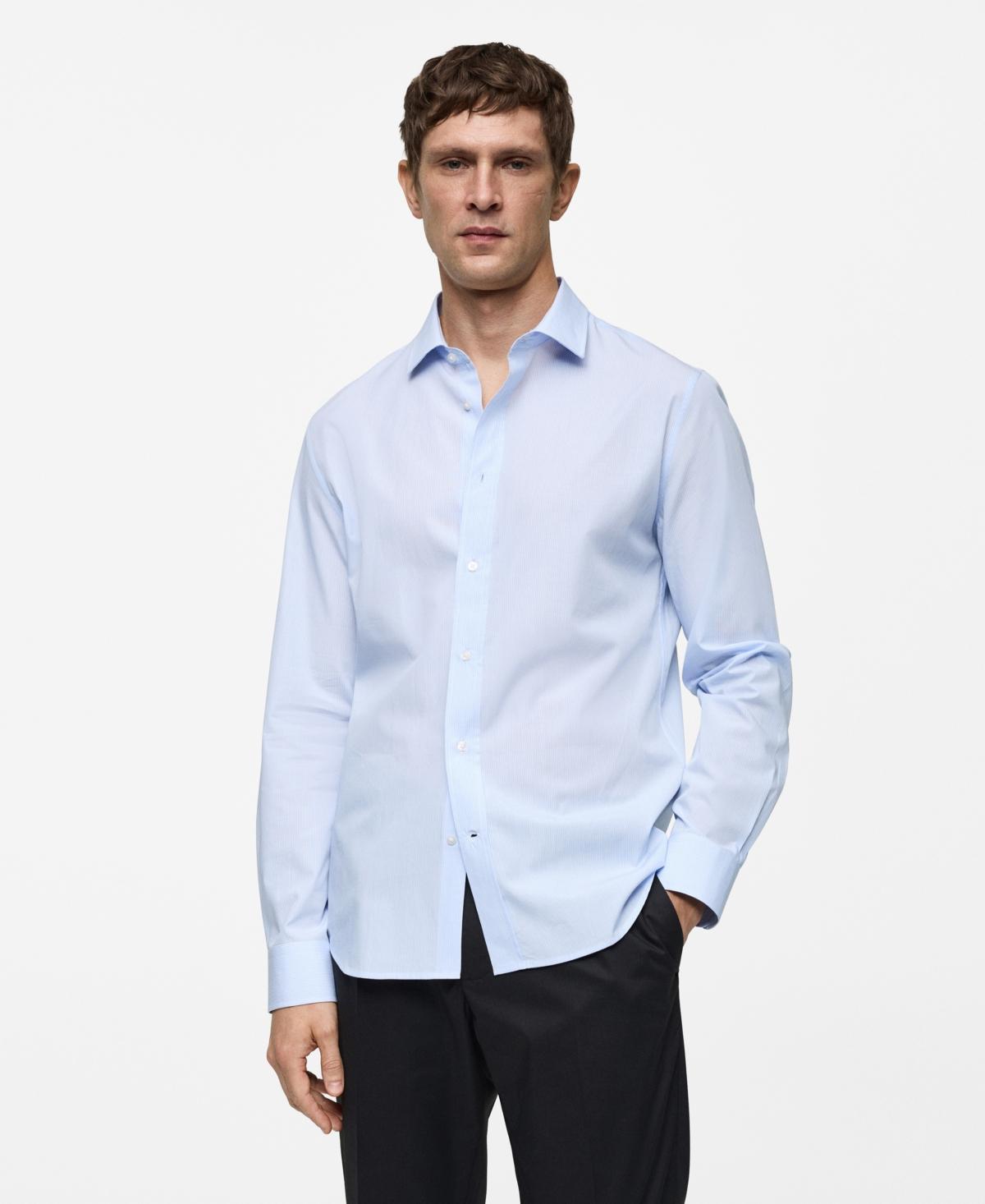 Mango Mens Striped Cotton Shirt Product Image