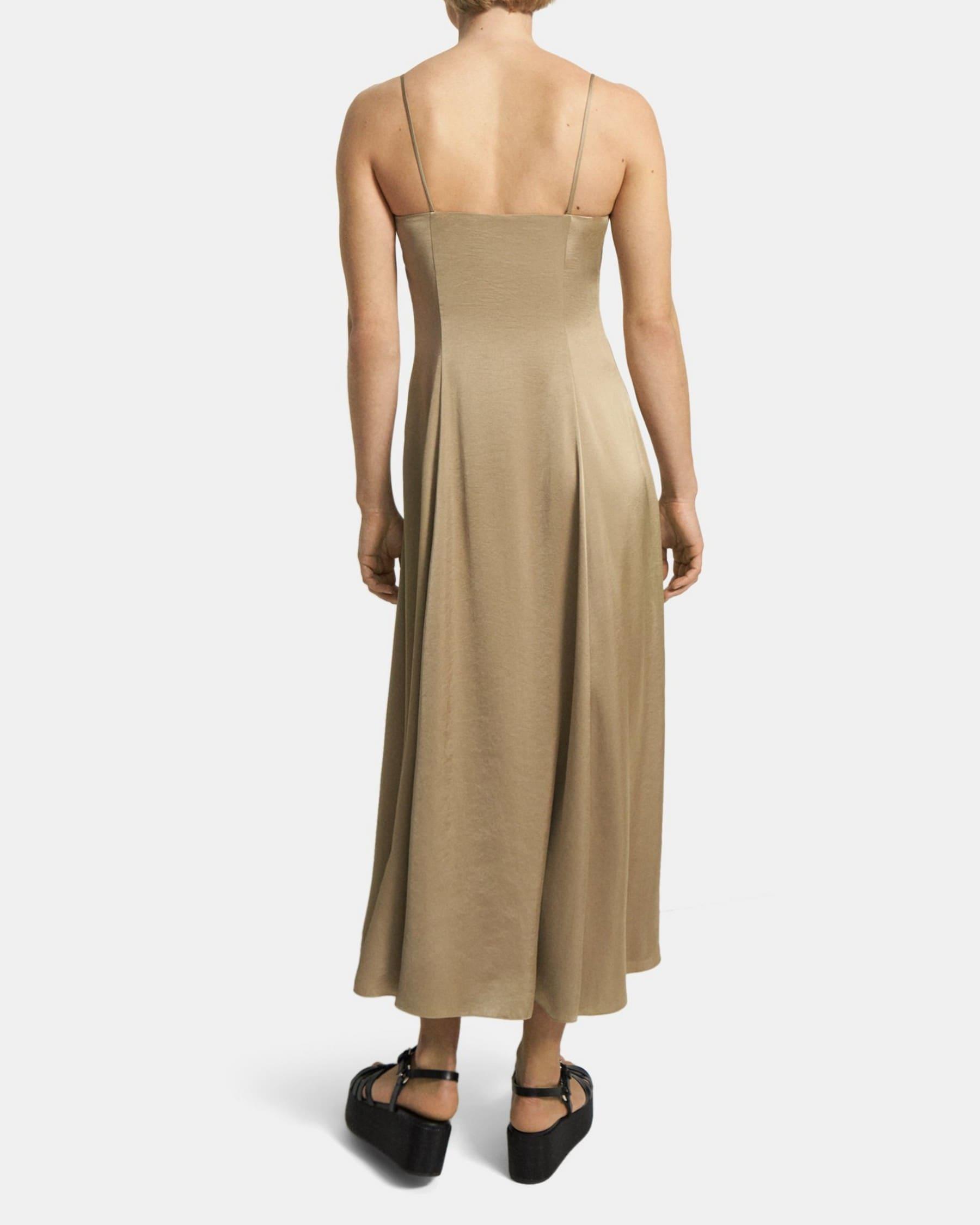 Cami Midi Dress in Crushed Satin Product Image