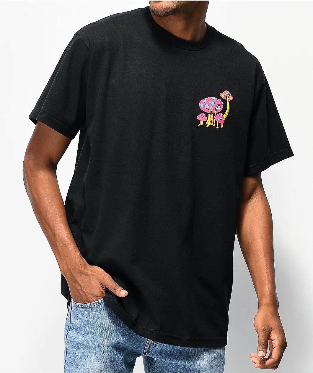 A.LAB Magic Mushrooms Black T-Shirt Product Image