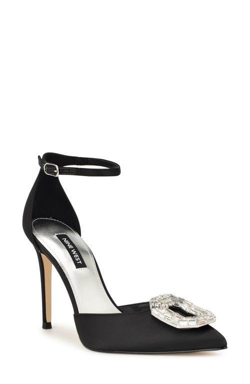 Nine West Felishe Embellished Satin Ankle Strap Pump Product Image