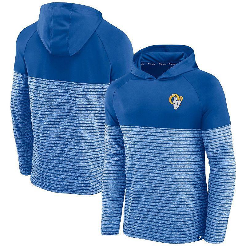 Men's Fanatics Branded Royal Los Angeles Rams Line Up Shadow Stripe Long Sleeve Hoodie T-Shirt Product Image