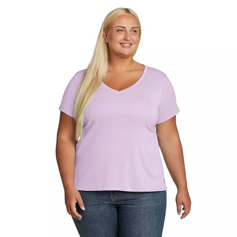 Plus Size Eddie Bauer Short Sleeve Favorite V-Neck Tee, Womens Product Image