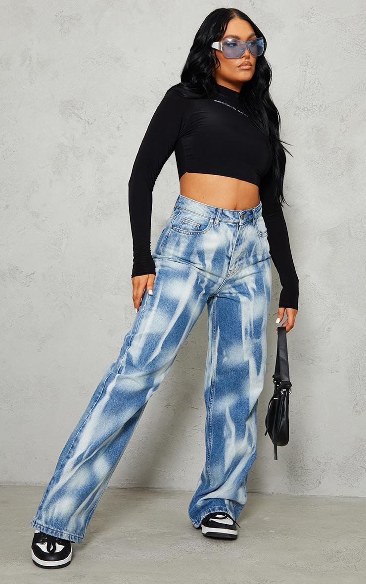 Blue Wash Effect Wide Leg Jean product image