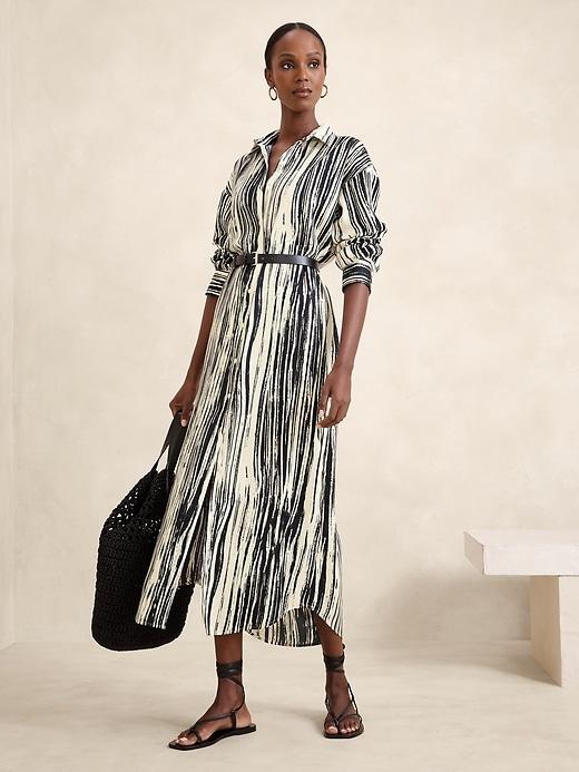 Tie-Waist Maxi Shirtdress Product Image