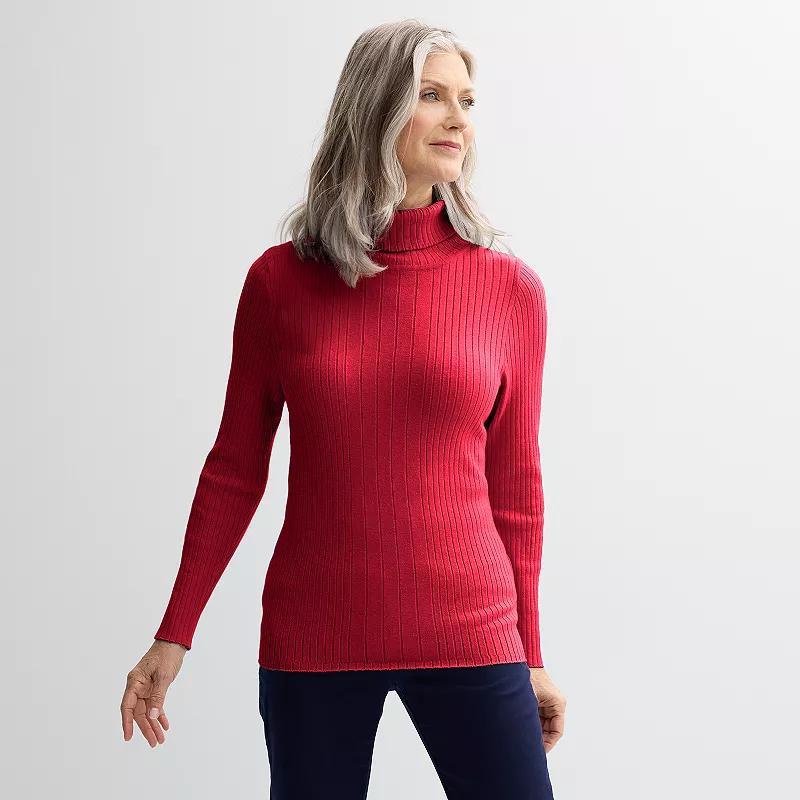 Womens Croft & Barrow Ribbed Turtleneck Sweater Product Image