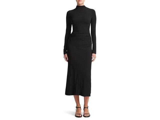 Vince Mock Neck Ruched Midi Dress Product Image