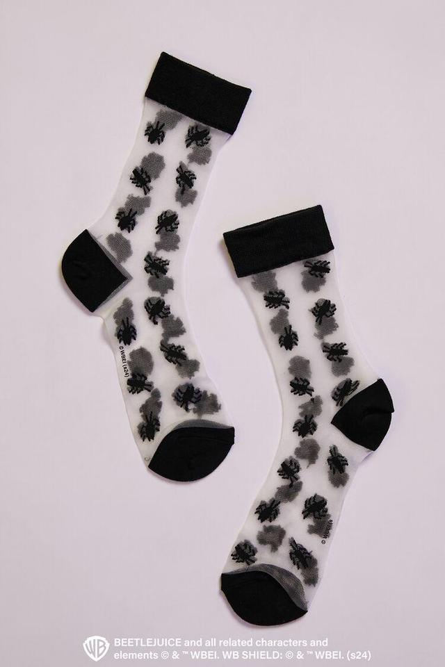 Beetlejuice Beetlejuice Sheer Crew Socks | Forever 21 Product Image