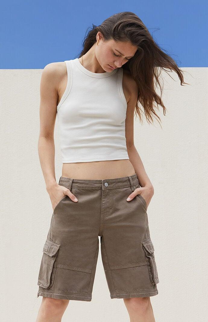 Women's Zip Off Low Rise Baggy Cargo Jeans - Product Image