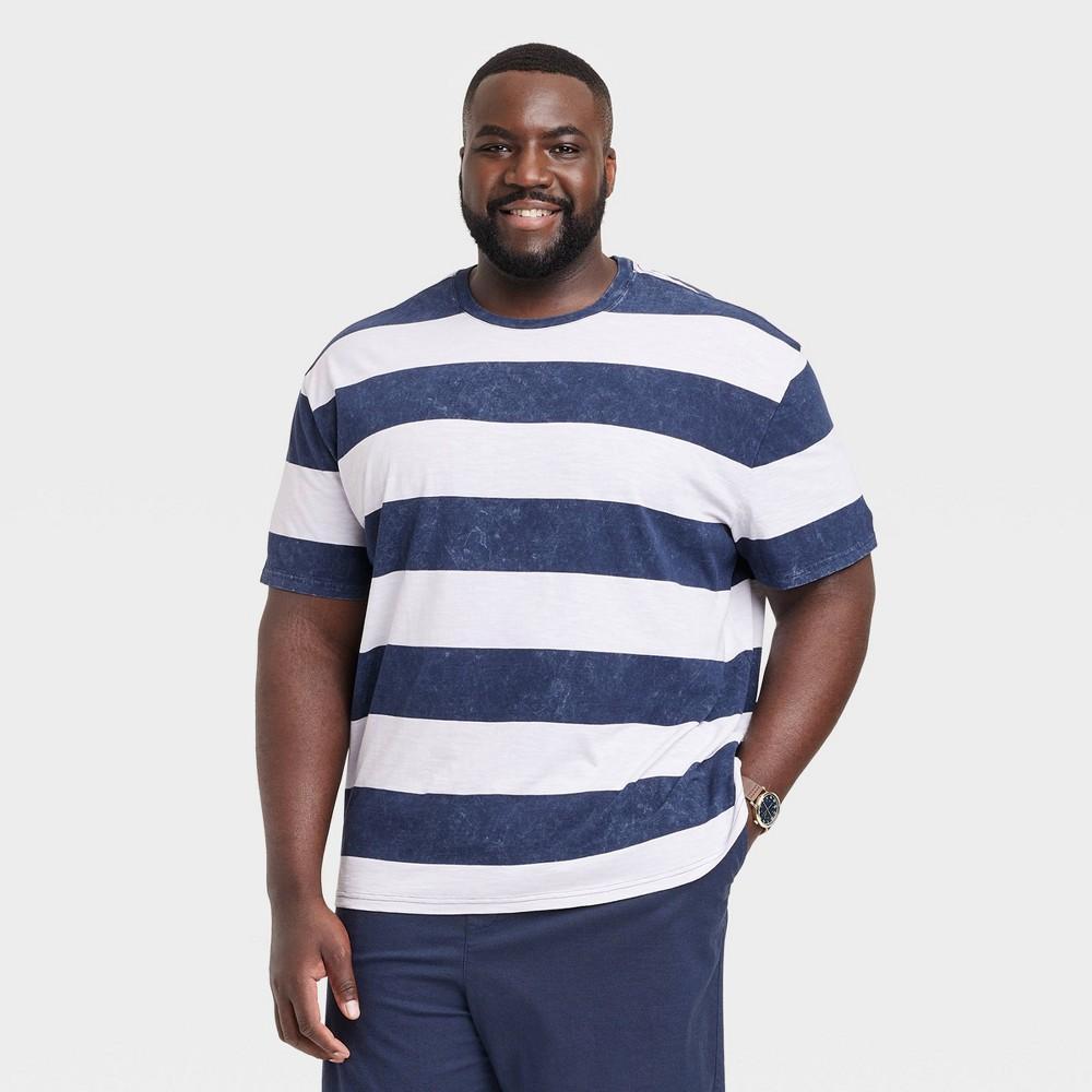 Mens Big & Tall Standard Fit Short Sleeve Crewneck T-Shirt - Goodfellow & Co Navy Blue MT Product Image