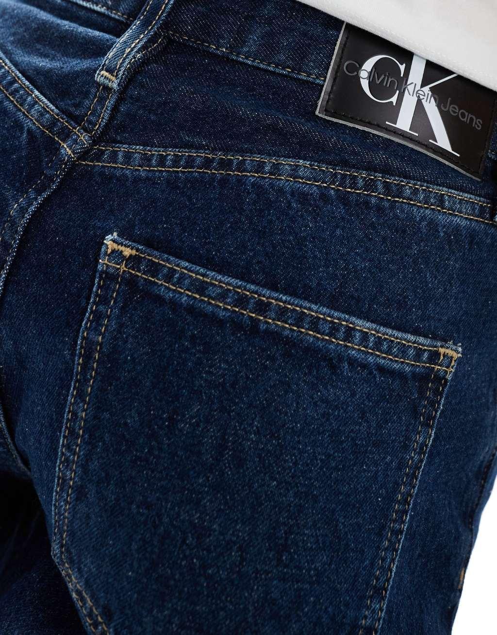 Calvin Klein Jeans authentic straight leg jeans in dark wash Product Image