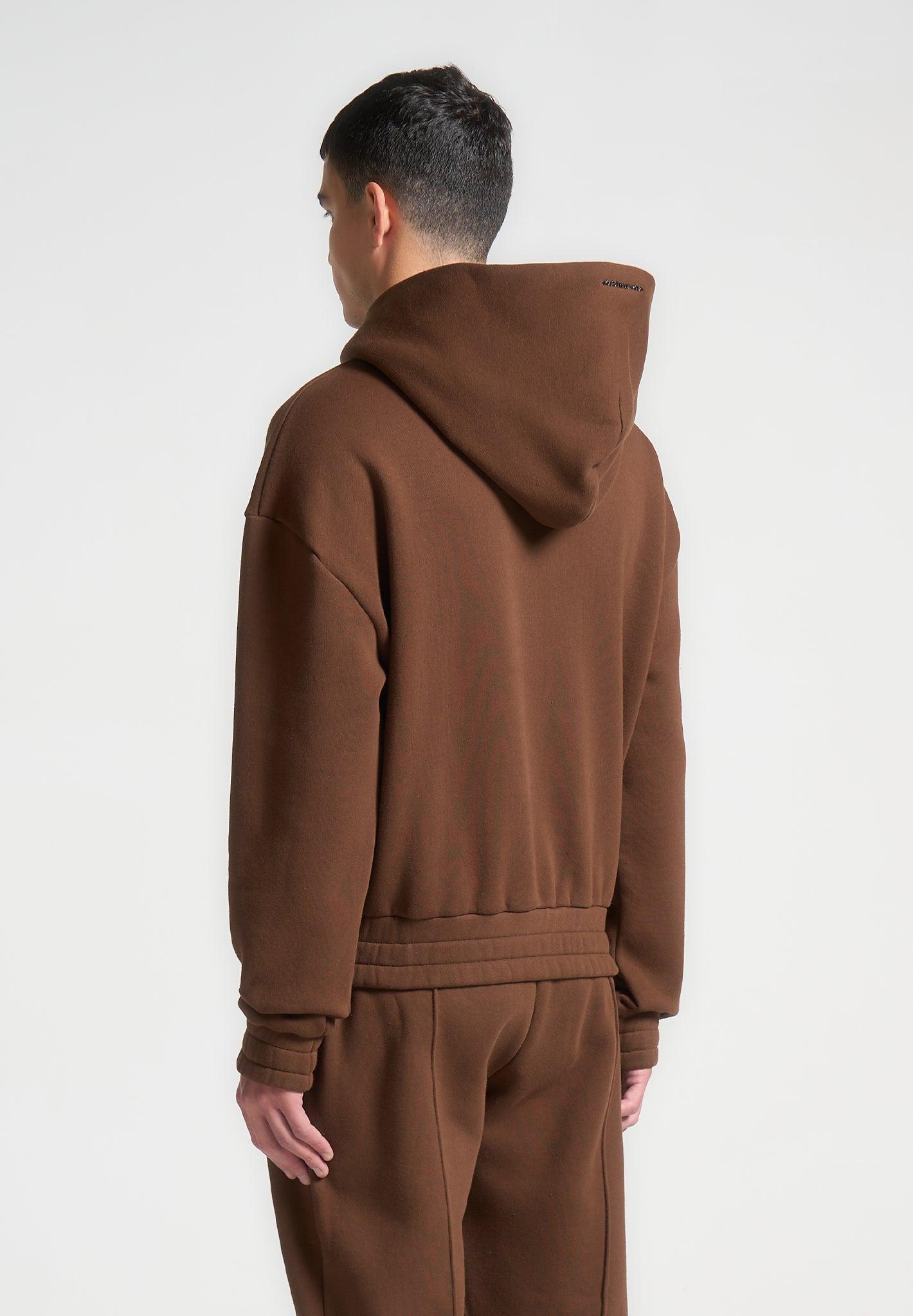 Éternel 420GSM Cropped Hoodie - Brown Male Product Image