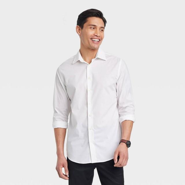 Mens Performance Dress Long Sleeve Button-Down Shirt - Goodfellow & Co White XXL Product Image