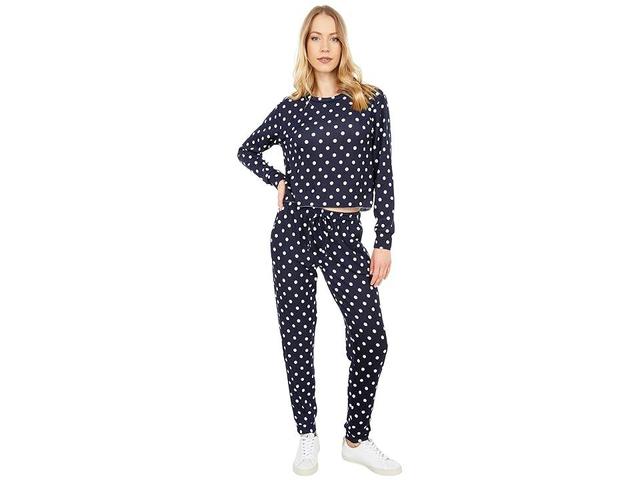 YMI Two-Piece Pullover Pants Fleece Set Polka Dot) Women's Active Sets Product Image