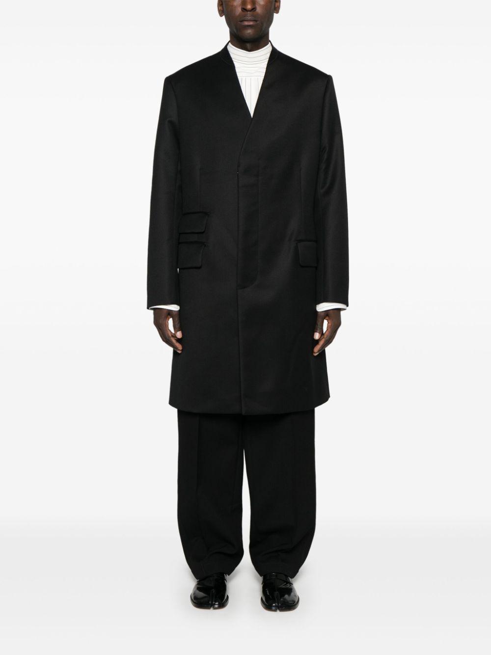 MAISON MARGIELA Cavalry-twill Wool Coat In Black Product Image