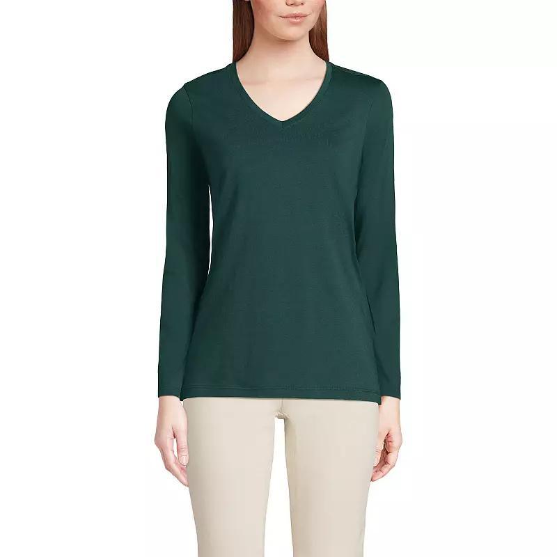 Womens Lands End Relaxed-Fit Supima Cotton V-Neck Tee Product Image