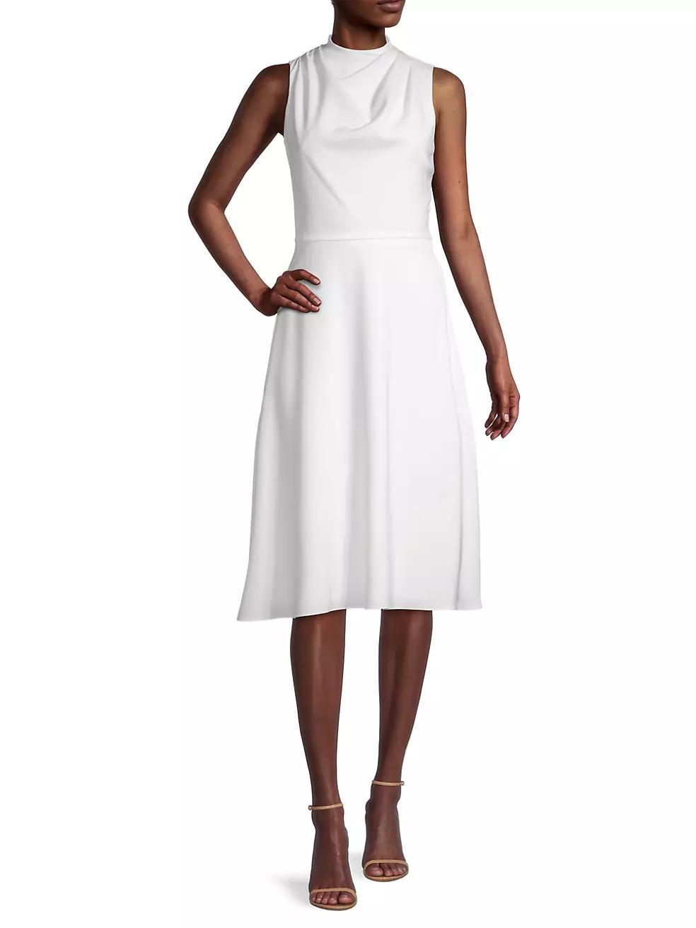 Cleo Crepe-Back Satin Midi-Dress Product Image