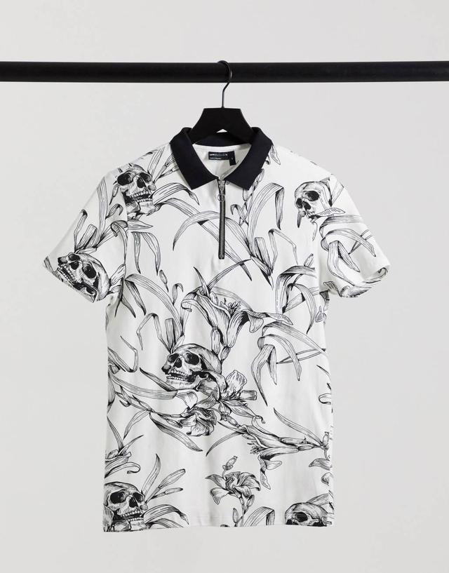 ASOS DESIGN relaxed polo in all-over print Product Image