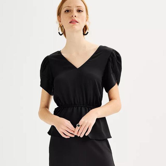 Womens Nine West V-Neck Petal Sleeve Top Product Image