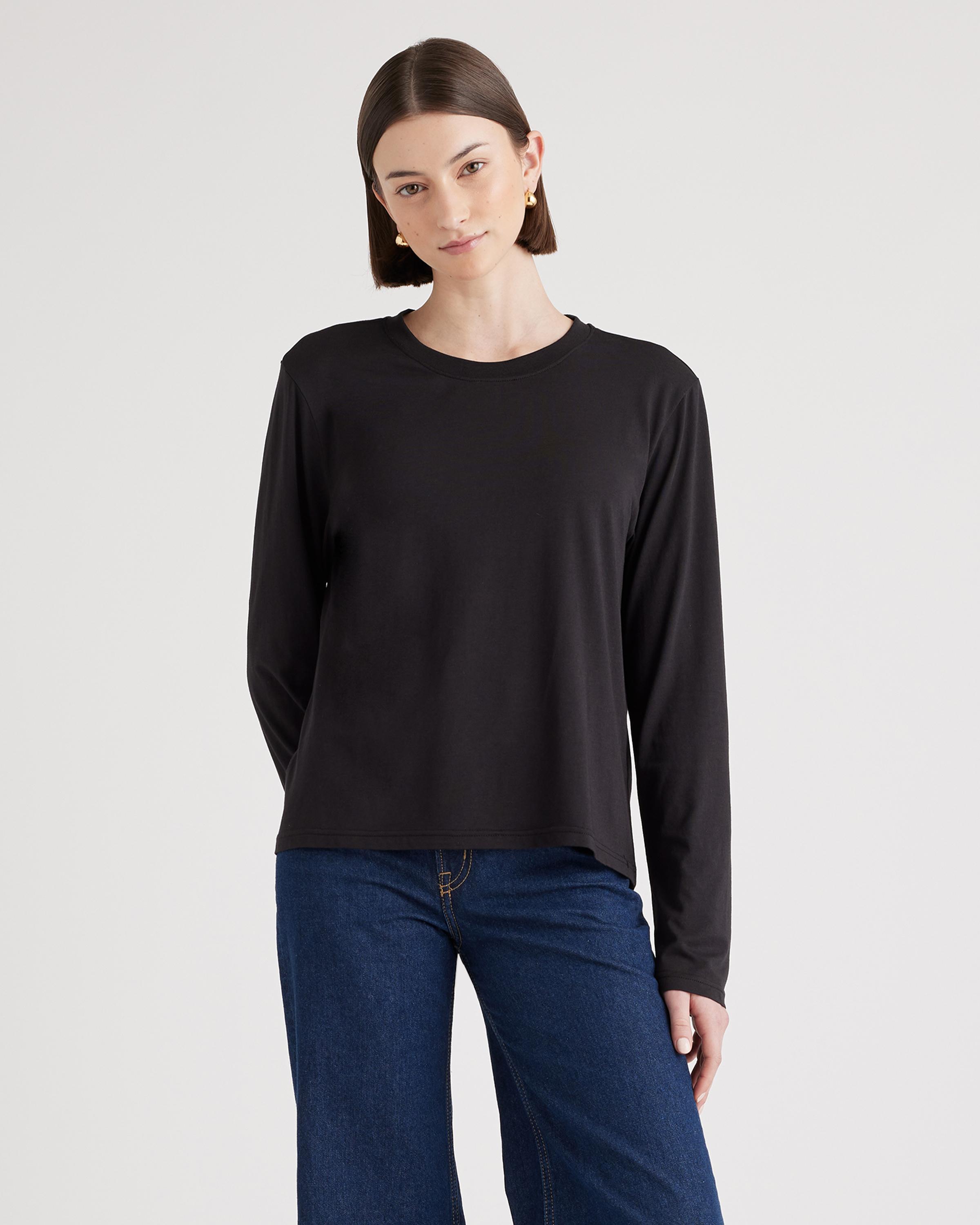 Cotton Modal Relaxed Long Sleeve Tee Product Image