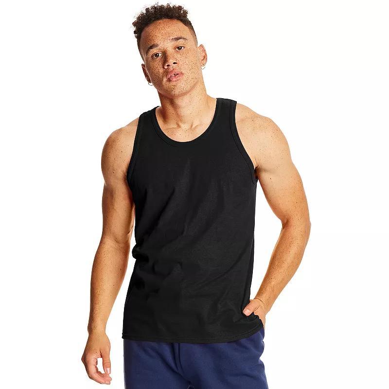 Mens Hanes X-Temp 2-Pack Performance Tank Top Light Silver Product Image