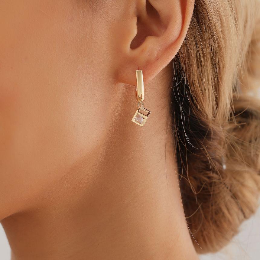 Caged Rhinestone Alloy Drop Earring Product Image