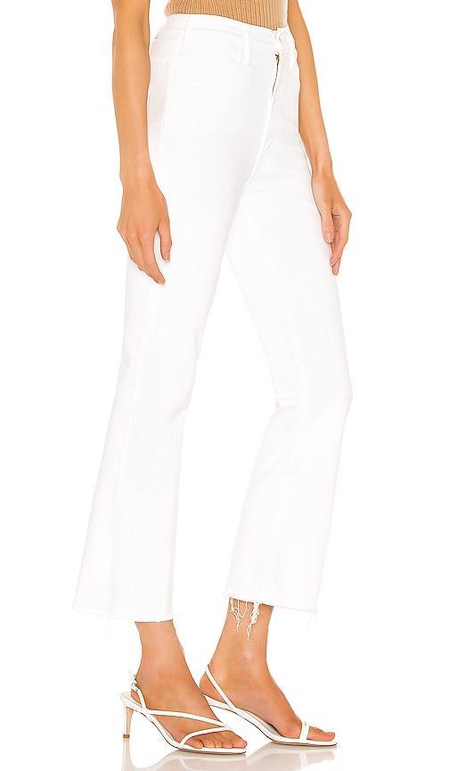 MOTHER The Hustler High-Rise Ankle Fray Jeans By MOTHER in White Size 24 Product Image