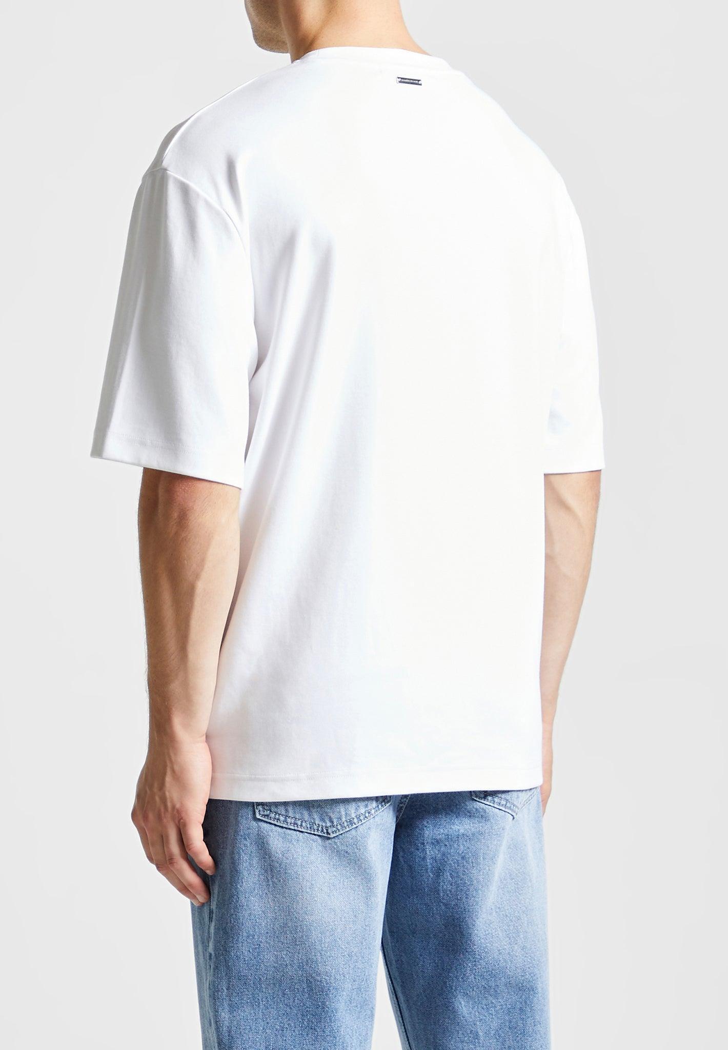 Éternel Oversized Fit Cotton T-Shirt - White Male Product Image