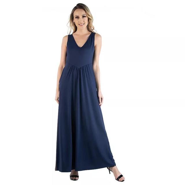 Womens 24seven Comfort Apparel Sleeveless V-Neck Tank Top Maxi Dress Product Image