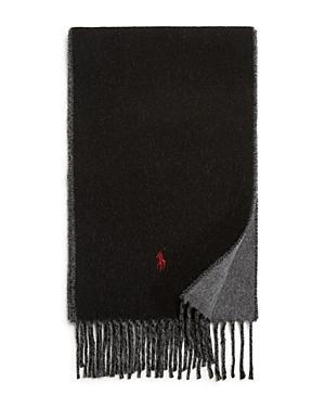 POLO RALPH LAUREN Men's Classic Reversible Scarf In Black Heather Product Image